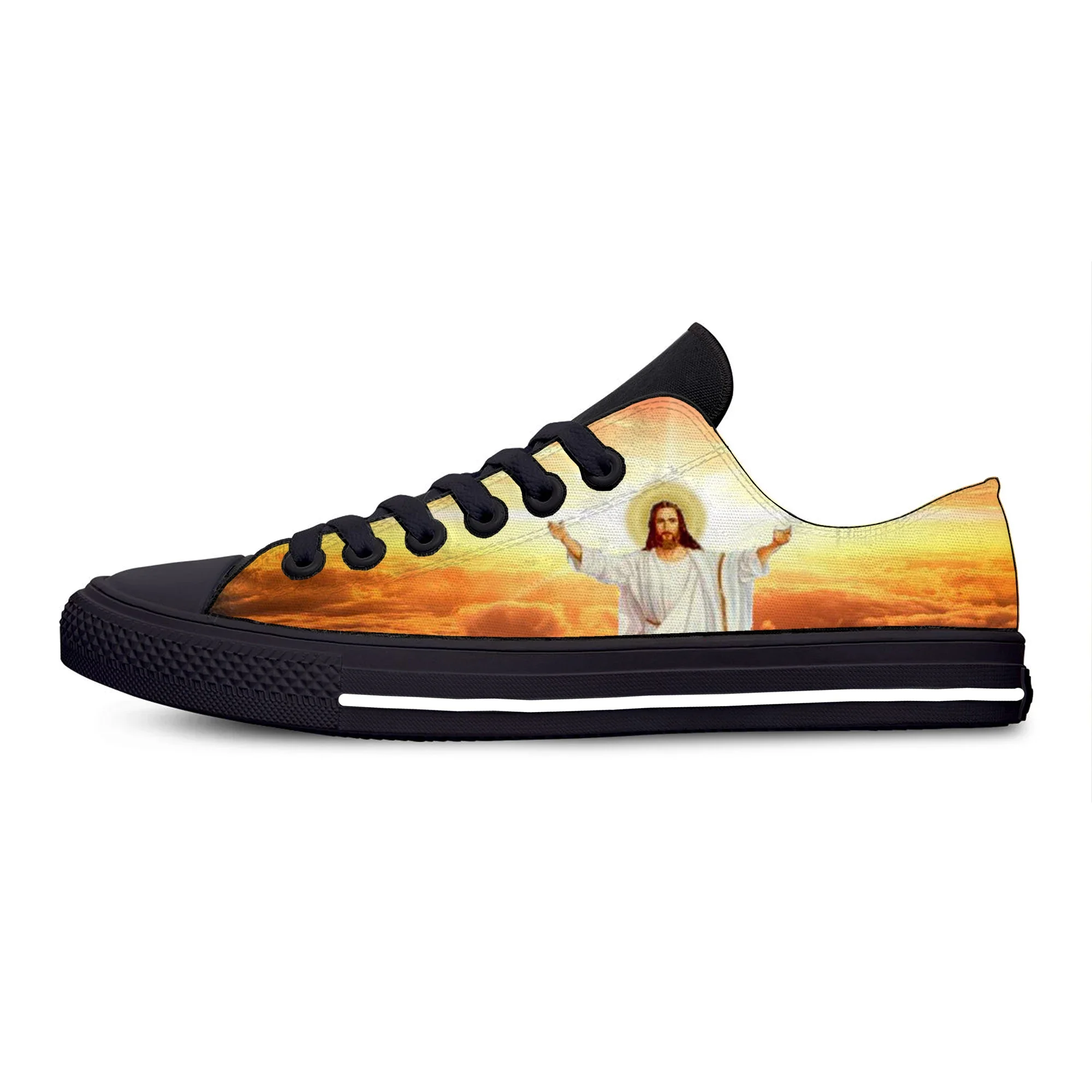 Hot Summer Christian God Lord Jesus Christ Religion Fashion Casual Cloth Shoes  Men Women Sneakers Low Top Classic Board Shoes