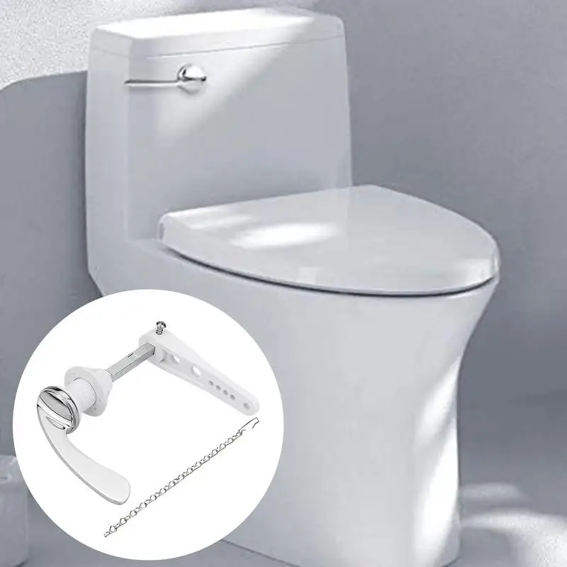 Flush Handle For Toilet Tank Flush Lever Set Toilet Handle Lever Replacement With Chains For Repair Accessory spanner