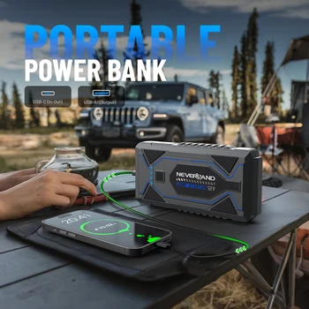 12800mAh Booster portatile 12V Neverland Car Jump Starter Accumulatori e caricabatterie di riserva Dispositivo di avviamento di emergenza per batteria automatica diesel a benzina