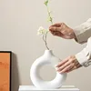 Flat Minimalist Simple Vase Donut Shape Single Flower Pot Home Wedding Decoratio Hollow Ornaments Circle Flower Arrangement Vase 5
