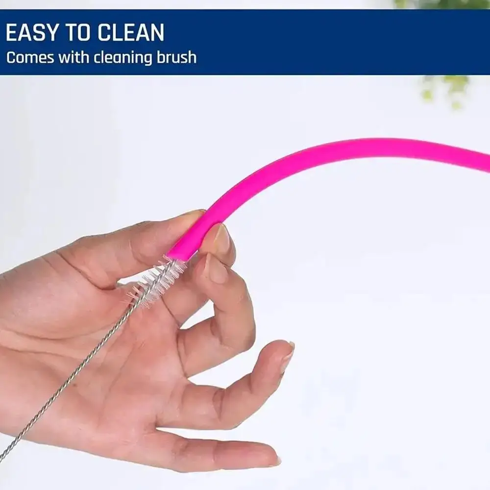 Eco-Friendly Reusable Straw with Cleaning Brush - Durable Plastic Replacement Straw
