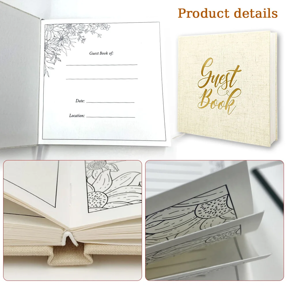 Wedding Guest Book Signature Reception Heartfelt Message Book Celebration of Mariage Keepsake Anniversary Memorial Photo Album