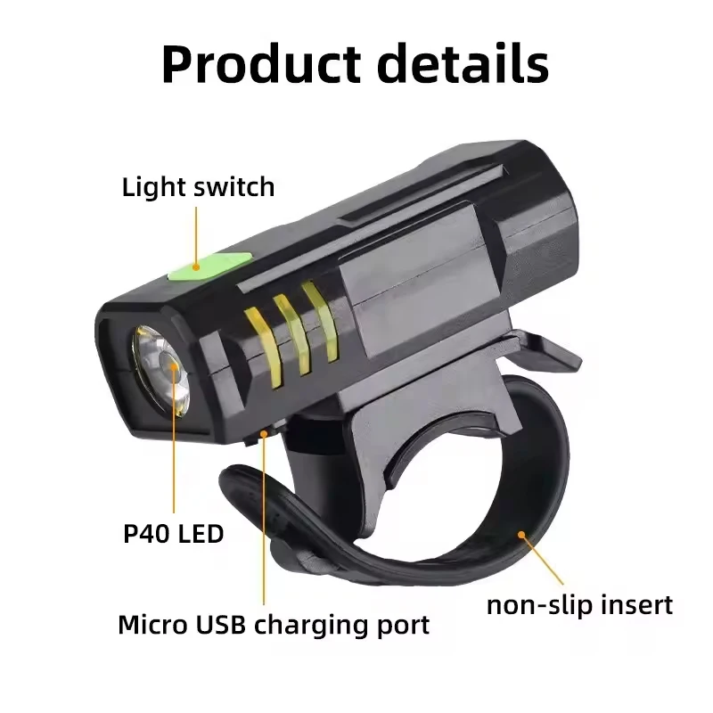 Bicycle Bike USB Rechargeable LED High Brightness Multi-Function Road MTB Cycling Safety Front Lights Outdoors Flashlight