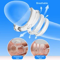 4PCS Männer Vorhaut Korrektur Behindern Ring Penis Training Hülse Zeit Verzögerung Gerät Sex Spielzeug für Männer Schloss Cock Ring 3