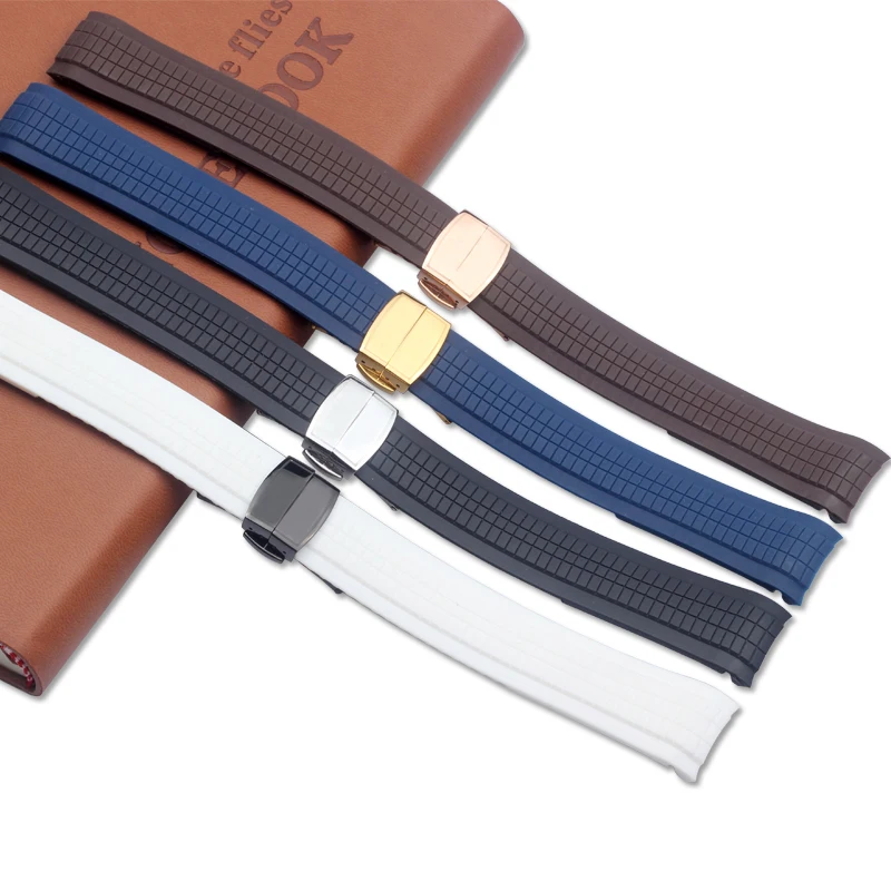 Cinturino In Gomma Da 21Mm Per Patek Pp Philip Aquanaut 5167/5164 Versione Superiore Cinturino In Silicone Con Fibbia Pieghevole Arancione Marrone