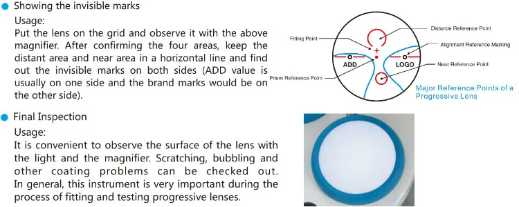 Optometry Equipment VT-1107 Plastic Progressive Lens Identifier with Invisible Markings Mark Strain Lens Identifier Optical Use