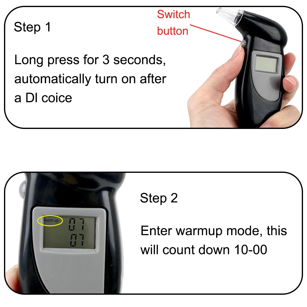 LCD Screen Alcohol Tester Digital Breath Tester Breathalyzer Police Alcotest Backlight Display Handheld for alcohol tester,breath alcohol tester