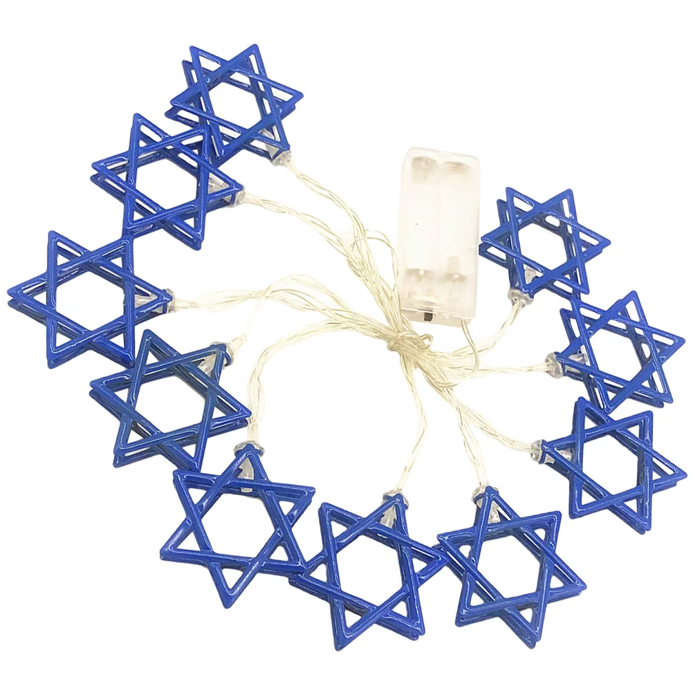 Decorazione natalizia per le vacanze forniture per feste Hanukkah Light Star David Indoor Astetic Room Fairy String Light Star Decorations