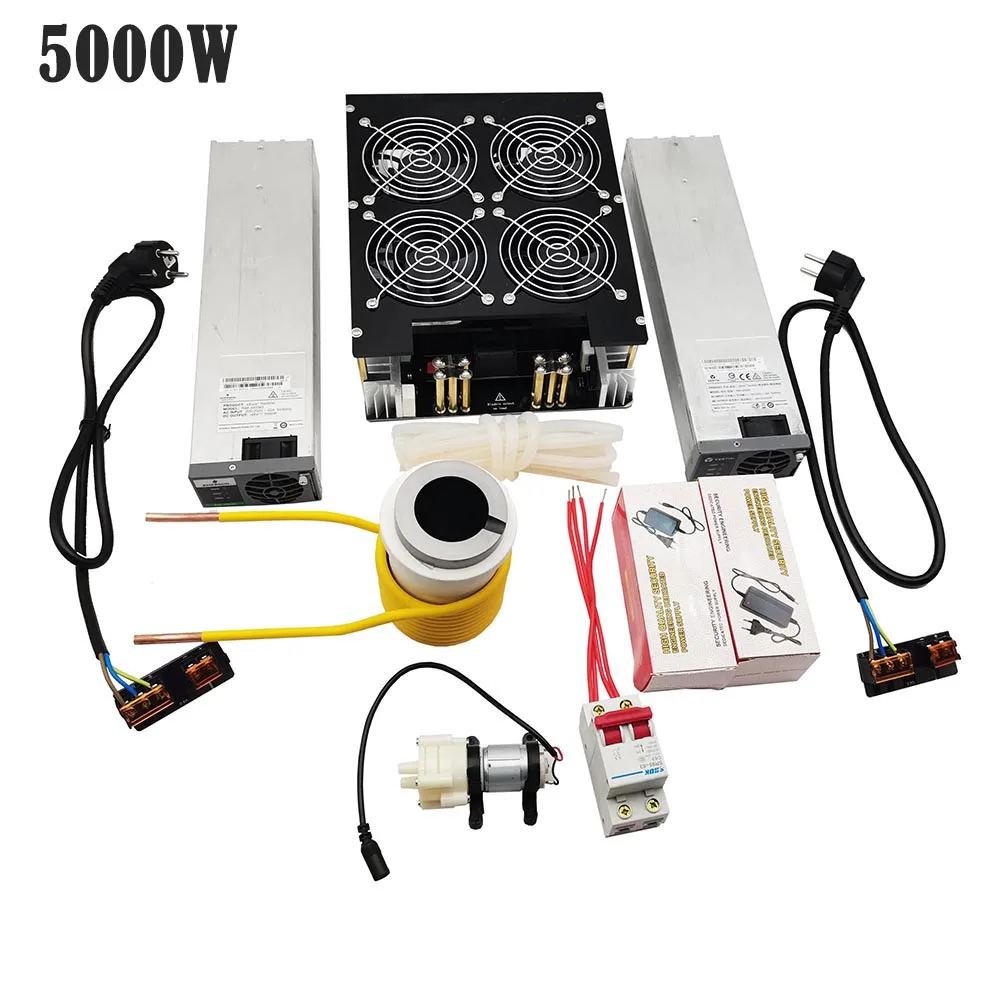 

5000W ZVS Induction Heater Induction Heating PCB Board Heating Machine + Coil+Pump+ crucible+power supply