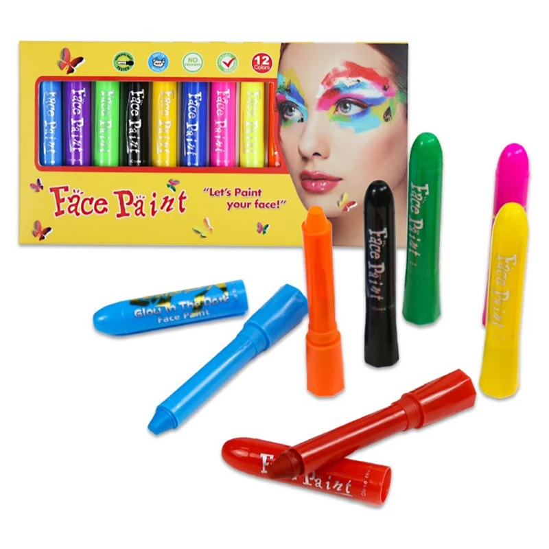 

Luminous Painted Crayon Suitable For All Ages Unique Color Great For Parties Non-toxic Lasting Glow Facial Painted Crayon