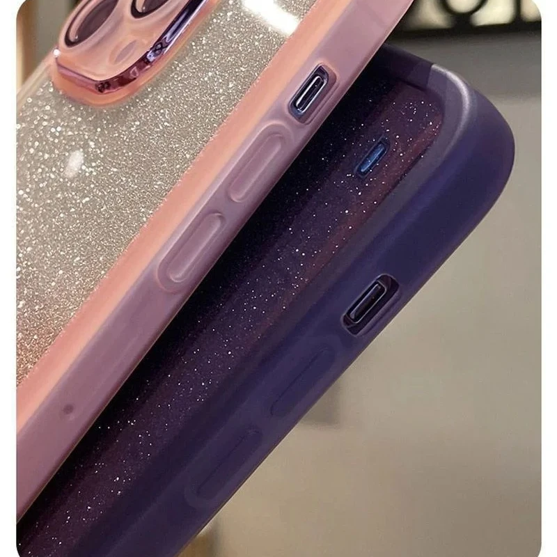 Bling Glitter Camera Protector Lens Film Silicone Clear Soft Phone Case