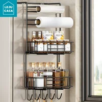 Kitchen Refrigerator Side Shelf Spice Storage Rack Organizer for Refrigerator Kitchen Paper Holder Seasoning Organizer Rack 1