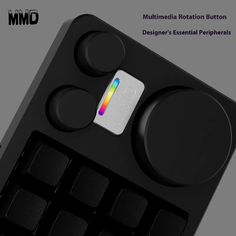 MMD KM16 PAD 싱글 모드 키보드 기계식 맞춤형 알루미늄 합금 트리플 로터리 핫 스왑 가스켓 구조 미니 키보드