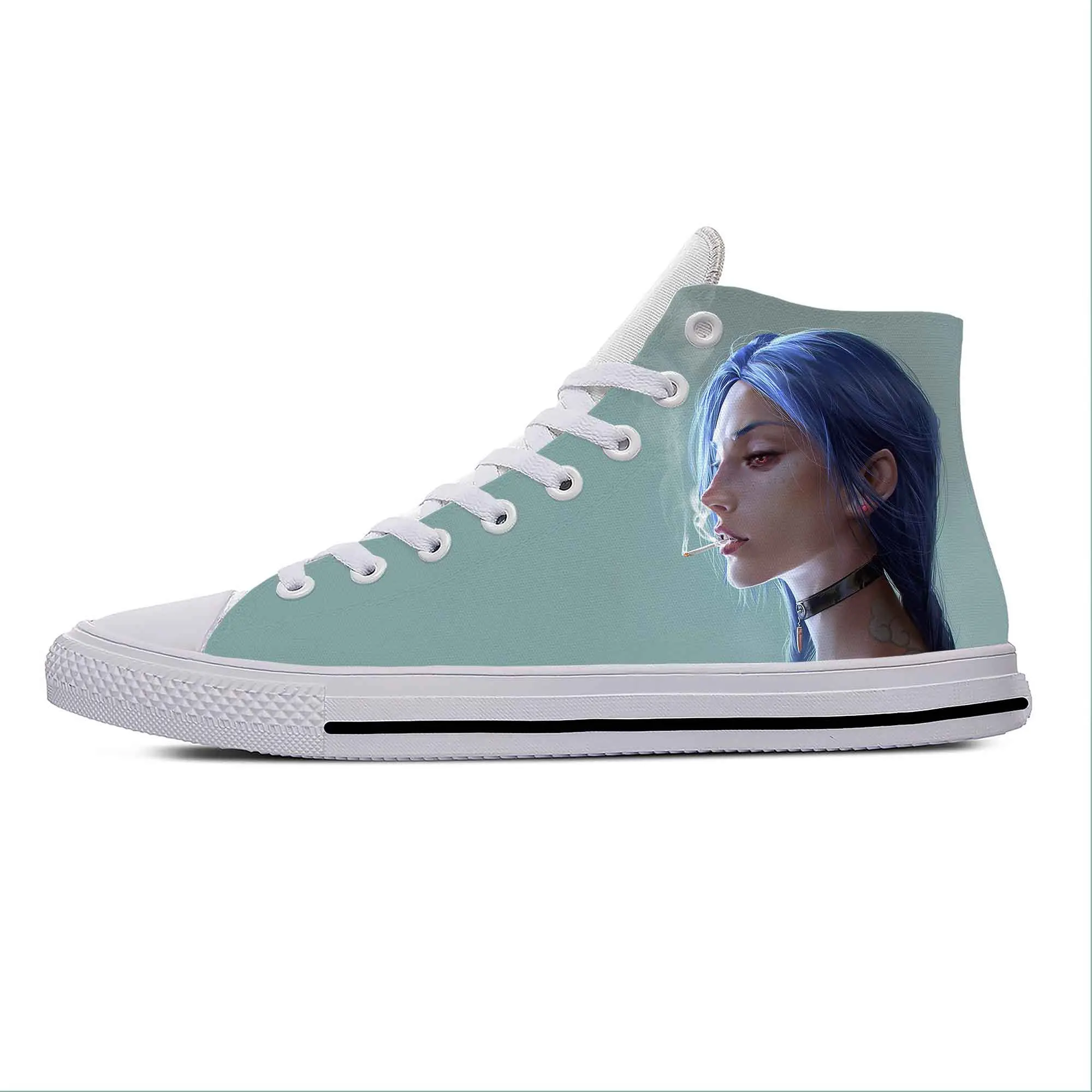 Anime Cartoon Manga Game Jinx Cute Funny Fashion Casual Cloth Shoes High Top Lightweight Breathable 3D Print Men Women Sneakers 2