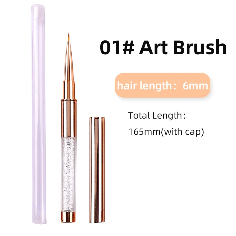 Rose Gold Diamond Nail Art Brush Set