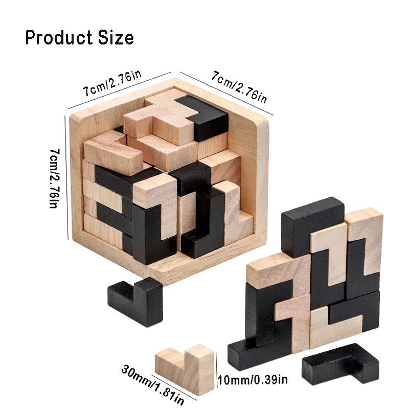 3D Cube Puzzle Luban Interlocking CreativeEducational Wooden Toy