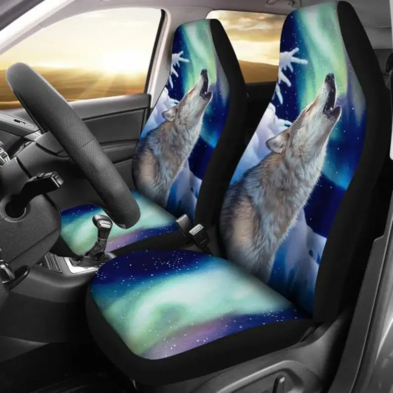 

Wolf Car Seat Covers. These Front Seat Covers Are A Great Gift For Yourself Or Any Wolf Lover.