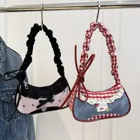 Sac à main en dentelle pour femmes, sac à main extensible avec sangle d'épaule simple, sous les bras, pour les déplacements quotidiens, pour étudiants 2