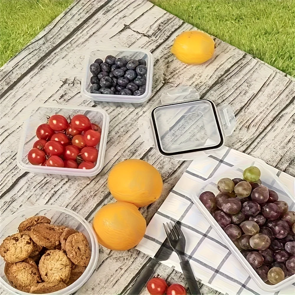 4 Piece Food Storage Containers Set with Easy Snap Lids 4 Lids 4 Containers Airtight Plastic Containers for Pantry