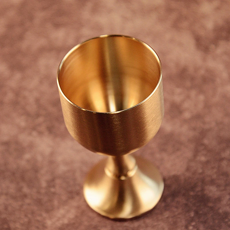 Brass Mini Spirits Vodka Cup Goblet Liquor 30ml Mirror Surface Polishing Retro Personalized Tea Tumbler Glases Home Decorative