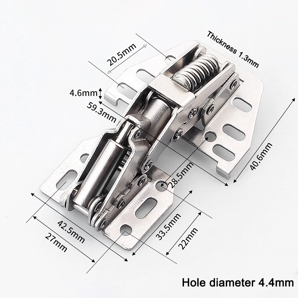 บานพับตู้ 4 ชิ้น แบบปิดนุ่มนวล พร้อมตัวกันกระแทกสำหรับครัว บานพับประตูตู้ บานพับประตูรถบ้าน/รถแคมป์ปิ้ง อุปกรณ์เสริมบานพับประตู 1