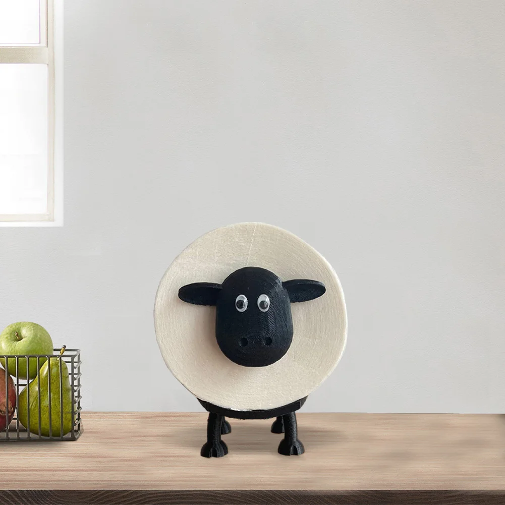 Description Picture 5 of itemBlack Sheep Toilet Roll Holder Resin Lovely Sheep Tissue Box Stackable for Home Bathroom Vanity Night Stands