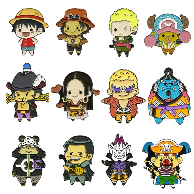 One Piece Ship Skull Luffy Zoro Badges Lapel Enamel Pins Backpack