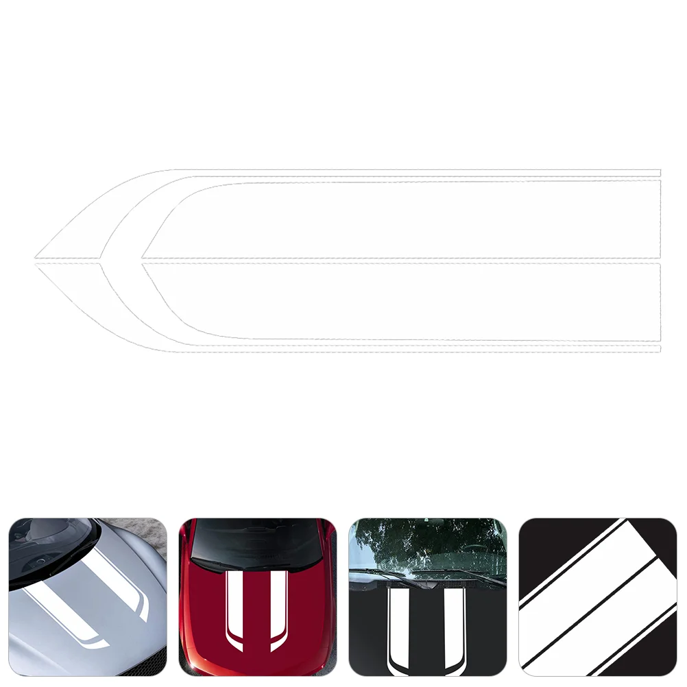 

2 Pcs Sport Stickers Hood Decals Car Decorations Wheel Fashionable Exquisite White Waterproof PVC Decorative