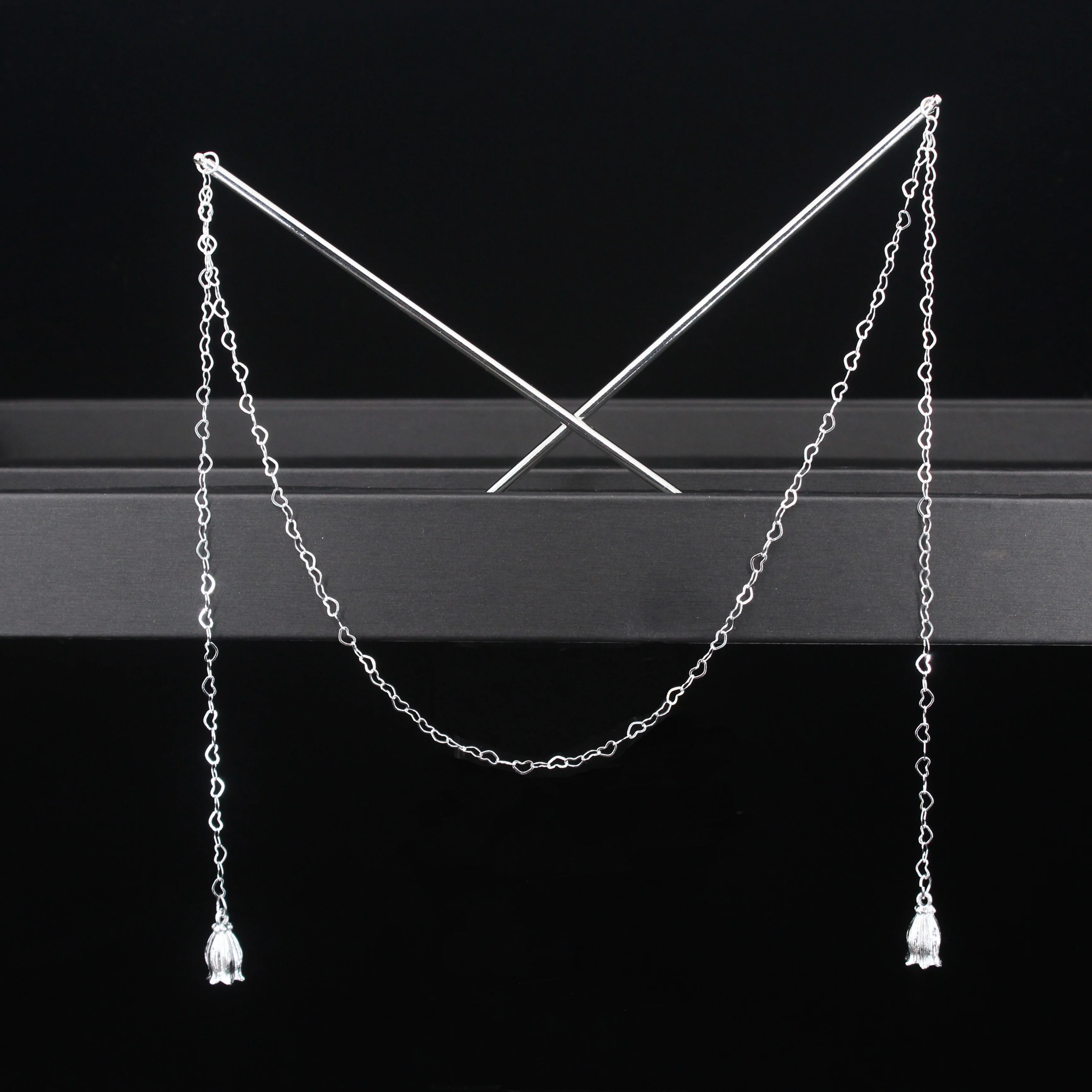 Hair Fork hair accessory pearl hairpins hair stick hair headdress jewelry accessories Double Chain Hair Fork Pearl Tassel Hair Stick Nunchaku Hairpin Chinese Style Retro Accessories for Hanfu Tiaras Ornaments
