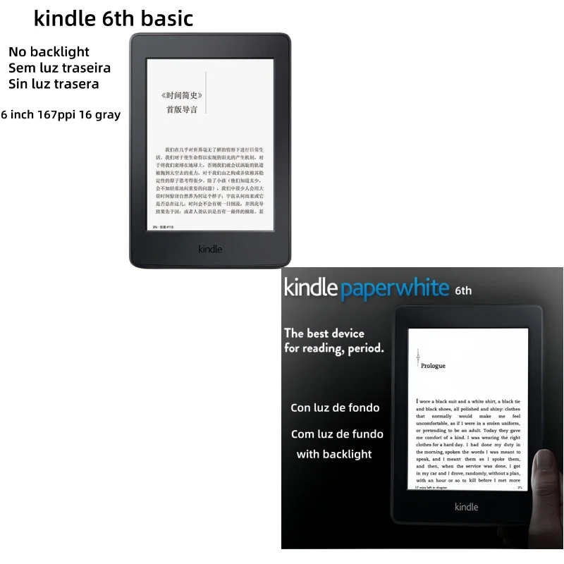 kindle Paperwhite Reading Light 6th k6 registrable Ebook Reader Ereader E Reader e-ink Book for kindle