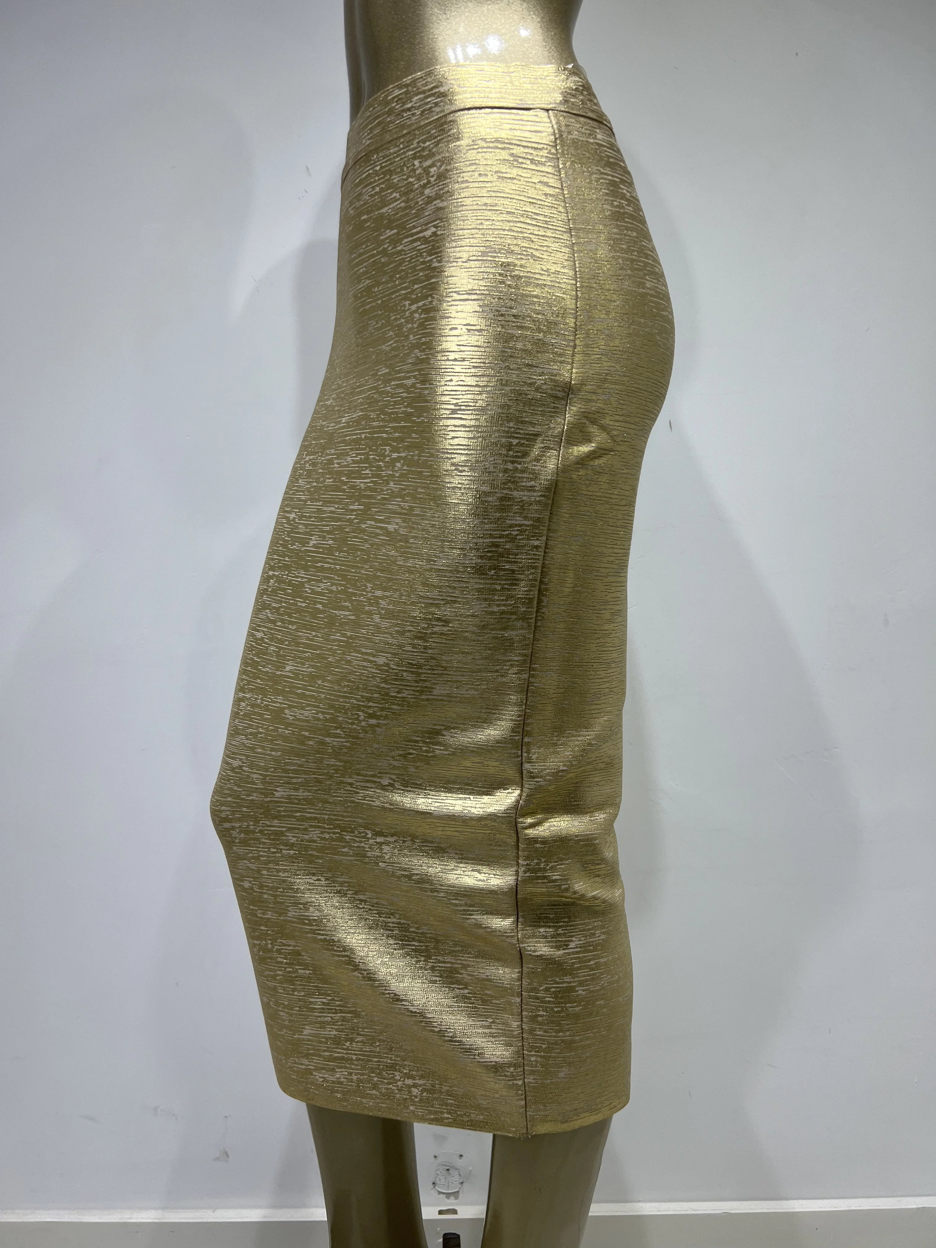 Women Summer Skirt Sexy Silver Gold Bronzing Midi Bandage Skirt High Street  Designer Skinny Party Midi Pencil Skirts 78cm - AliExpress 200000345