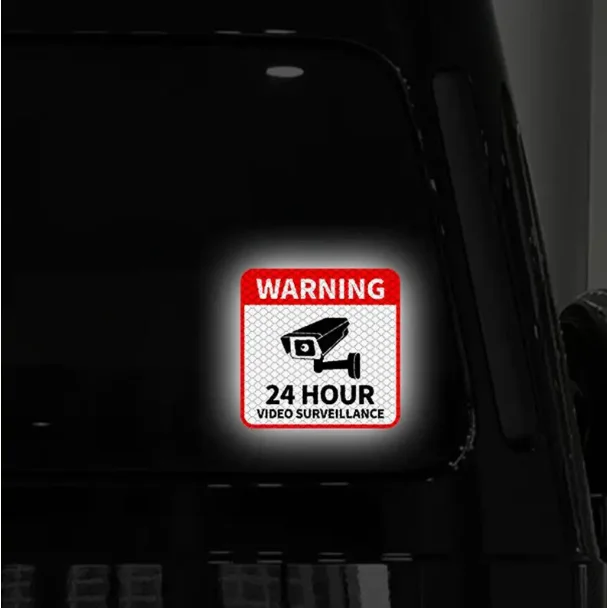 Enhanced Video Surveillance Warning Sticker - Waterproof UV-Resistant Vinyl, Anti-Scratch, Transparent Text Design