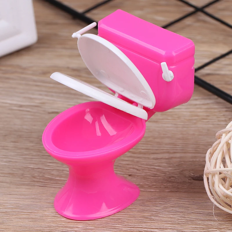 Dollhouse Furniture Bathroom Toilet Doll House Miniature Baby Pretend Toys 2