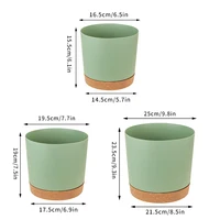 Plastic Flowerpot Flower Plant Pot Balcony Courtyard Potted Plants Bonsai Flowerpot with Drainage Home Garden Tray macetas 6