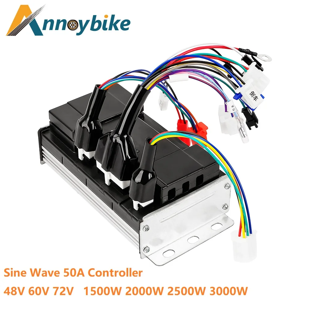 Sine Wave Controller 48V 60V 2500W 72V 3000W Electric Bicycle Brushless DC Controller  50A high power Scooter Motor Controller
