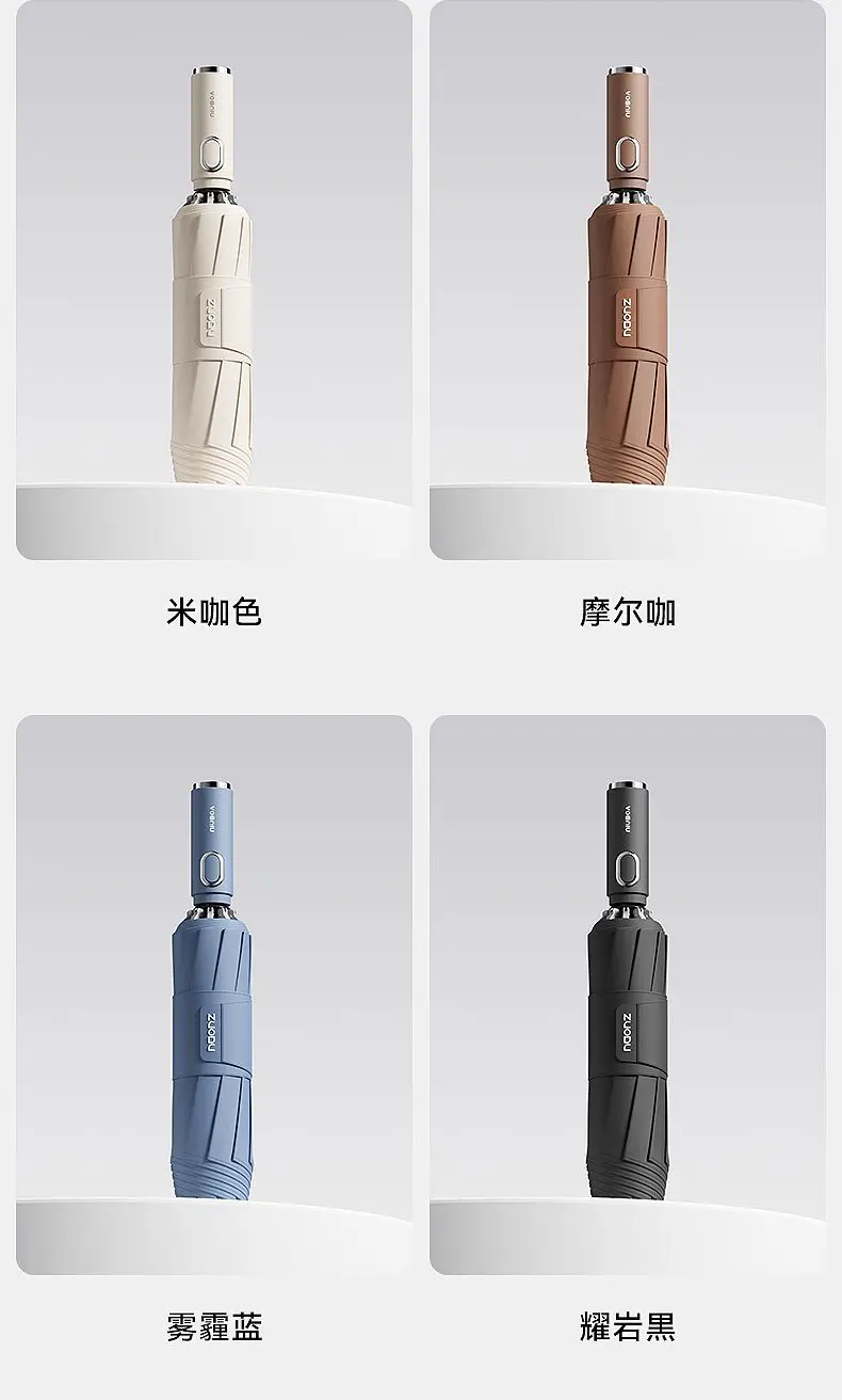 Automatic Reverse Fold Umbrella Step-Close Large Windproof Durable Car-Friendly All-Weather Sun/Rain