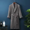 Robe en coton éponge pour printemps et été, Robe du matin fine, peignoir gaufré à manches longues, serviette de bain de beauté d'hôtel pour Couples
