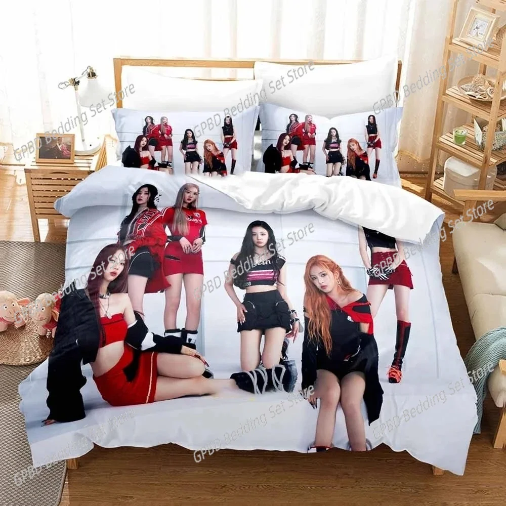 Kpop BABYMONSTER Bedding Set Duvet Cover Bed Set Quilt Cover Pillowcase Comforter king Queen Size Boys Adult Bedding Set 2