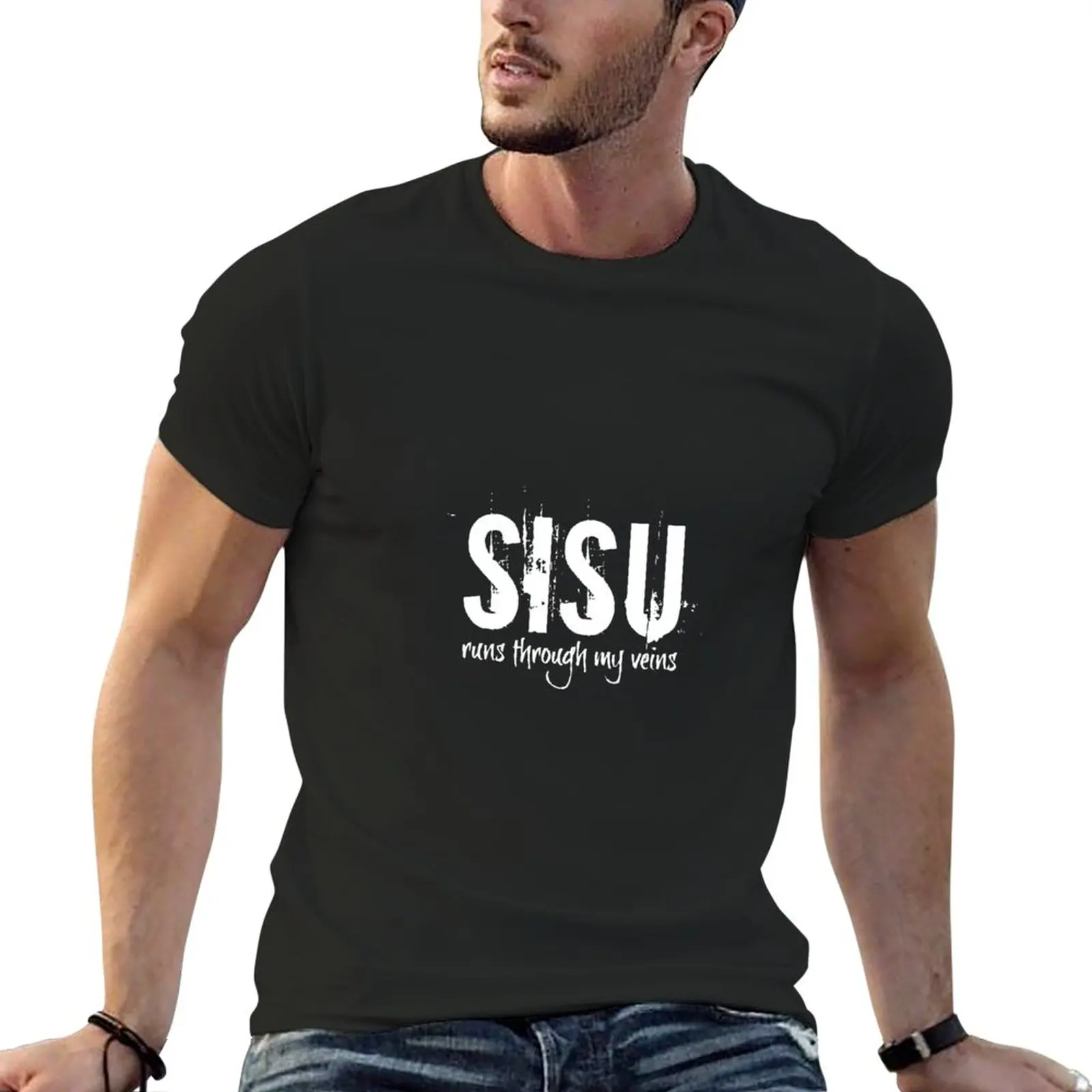 Sisu Corre Attraverso Le Mie Vene Finlandia Finlandia Novità Grafica T-Shirt Grafica Anime Vestiti Oversize Carino Top Camicia Da Allenamento Da Uomo