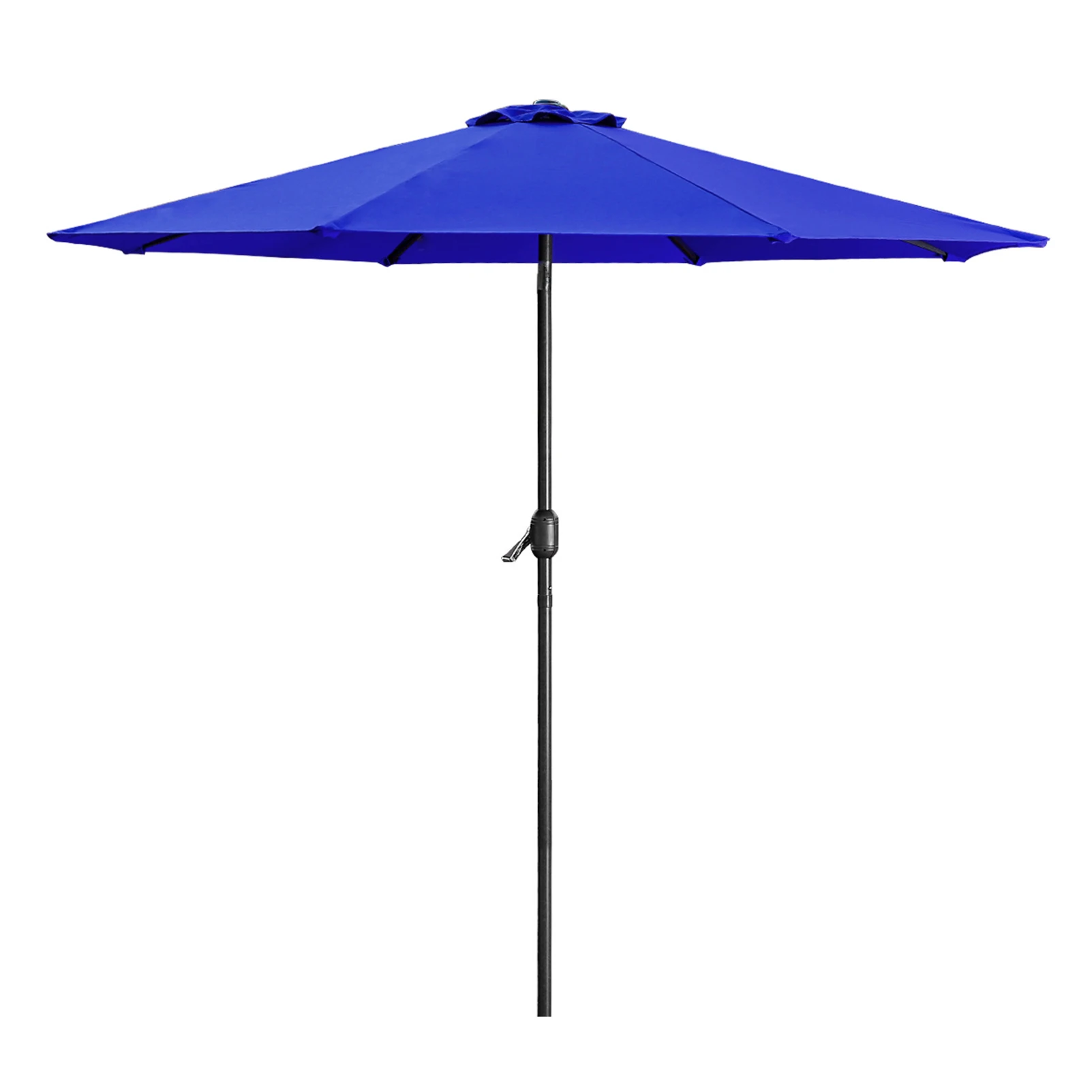 9FT Blue Patio Umbrella Pool Umbrella Table Umbrella with Push Button Tilt and Crank 8 Steel Ribs Polyester[US-Stock]