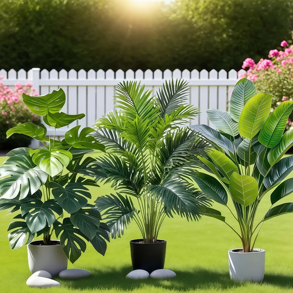 3pcs Large Artificial Areca Palm Plant with 36 Leaves Tropical Potted Plants 5