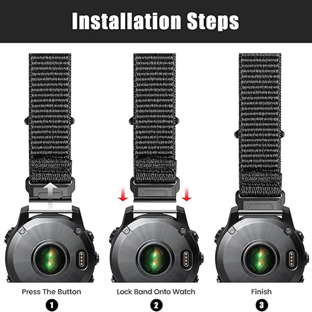 Nylon Quick Fit Sport Watch Band - 22mm/26mm Adjustable Strap