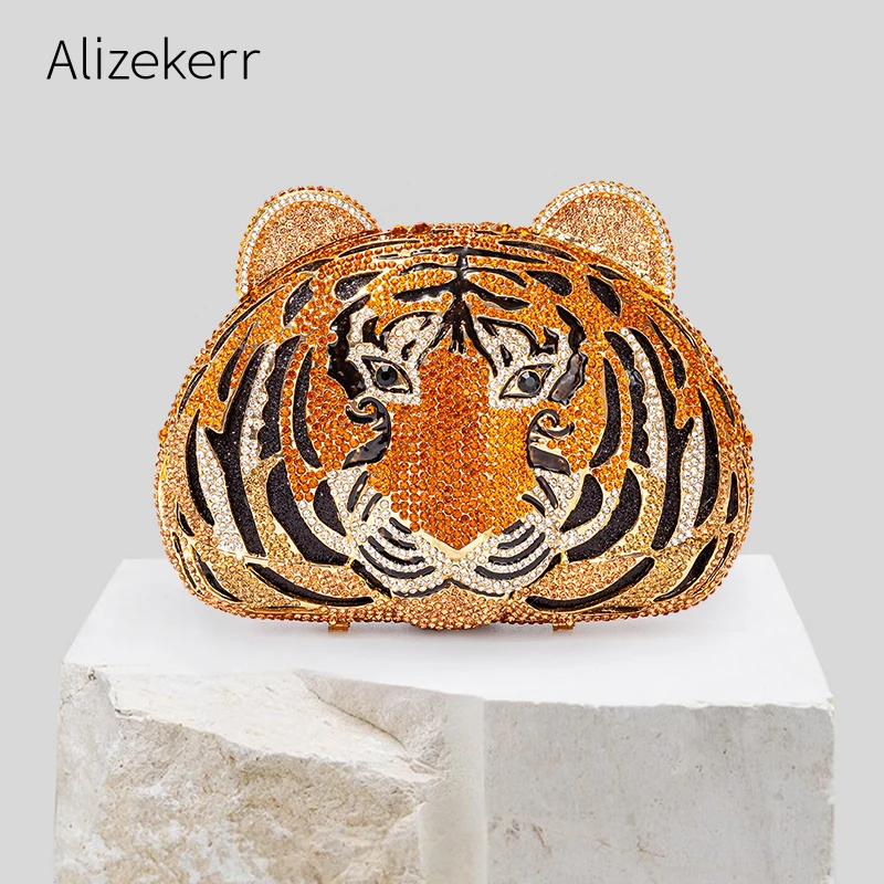 Crystal Rhinestone Purses Clutch Purse Luxury Crystal Tiger Crystal