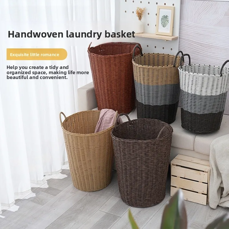 Extra Large Dir Clothes Storage Basket Wier Weaving Laundry Hamper Home Use Clothes Basket Organizer Kins Brand