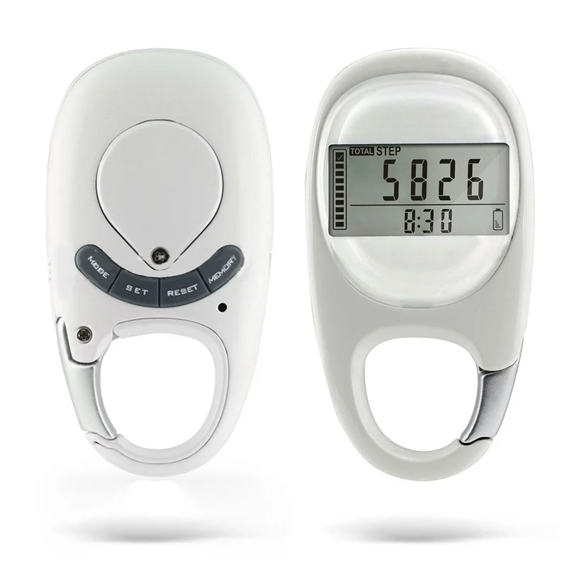 Outdoor Sports Pedometer Walking Distance Fitness Calorie Digital 3D Carabiner Pedometer Portable Running