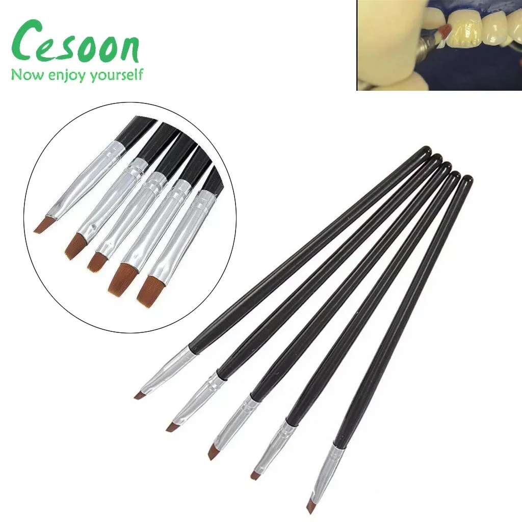 

5Pcs/Pack Dental Resin Brush Pens Fiber Head Plastic Glaze Brushes For Composite Dental Lab Teeth Tools Equipment Oral Dentistry