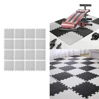16pcs Floor Mat Exercise Gym Rubber Flooring Tiles Garage Home Fitness Yoga Puzzle Workout Mat Set Kids Training Squares Carpet 3