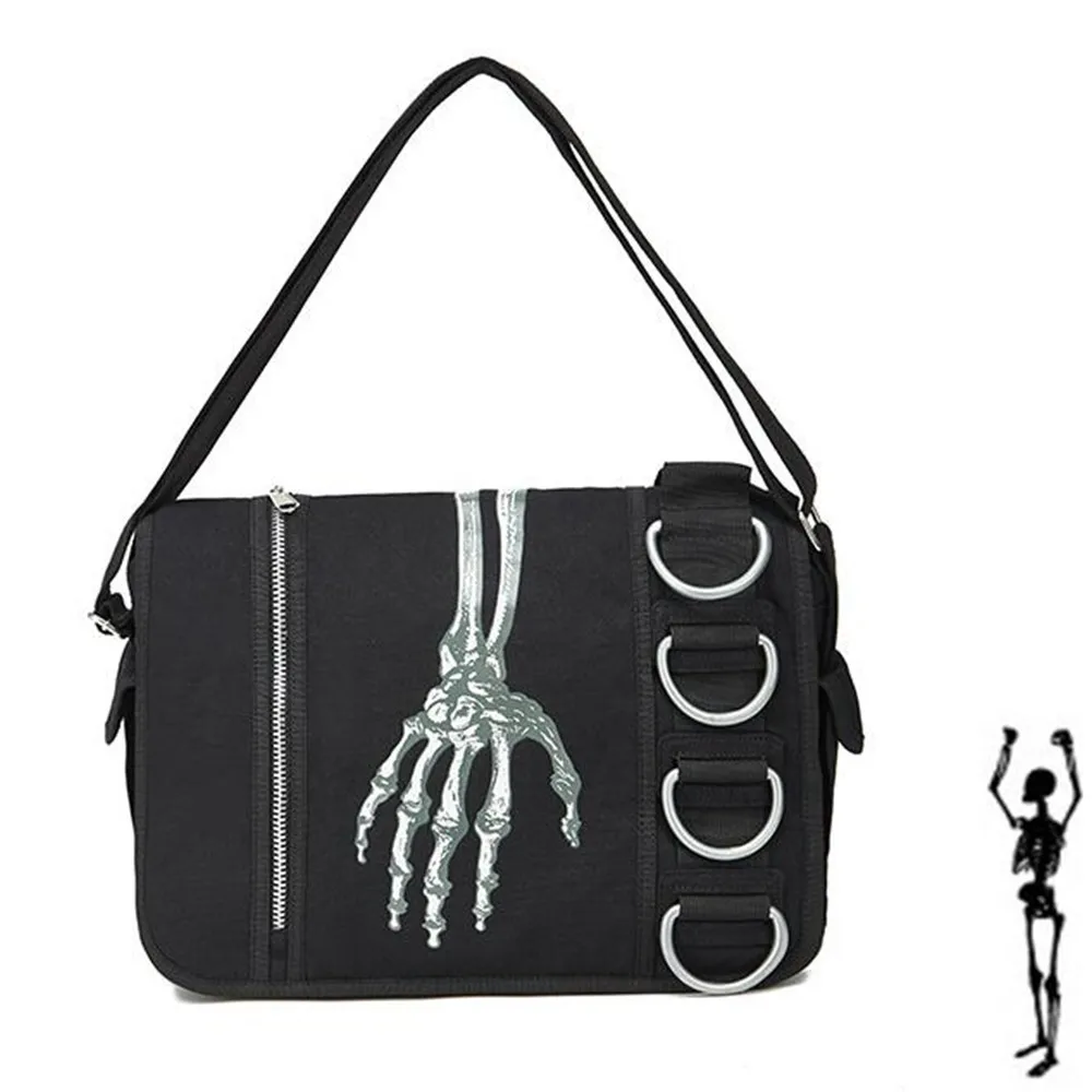 Buy Gothic Fabric Messenger Bag Skull Shoulder Bag Skeleton Online in India  