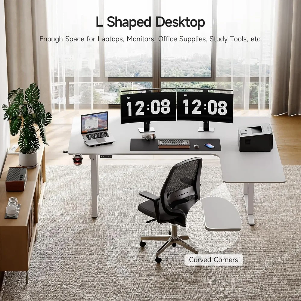 Standing Desk, 71x43 Inches L Shaped Desk with 4 Legs, Dual Motor and Memory Controller, Electric Stand Up Desk Adjustable Heigh 3