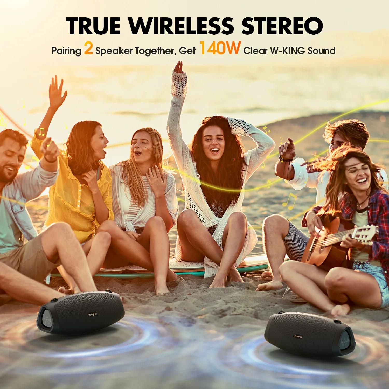 W-KING 70W Waterproof Portable Loud Bluetooth Speaker 5